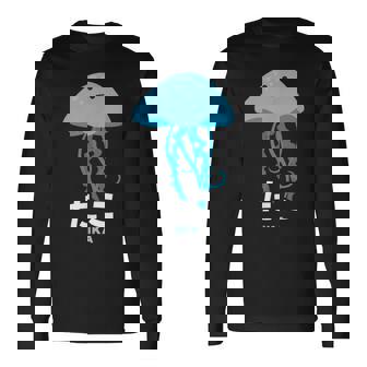 クラゲ 水母 たこ イカ 海洋生物 矛盾 おもしろ イラスト かわいい 面白い ネタ 画像 長袖Tシャツ - Kawaiitshirt