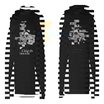 クラシックカーがかわいいテディベア。 長袖Tシャツ - Kawaiitshirt