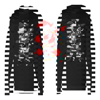 クリスマス サンタクロース ダビングダンス クリスマスライト 家族 長袖Tシャツ - Kawaiitshirt