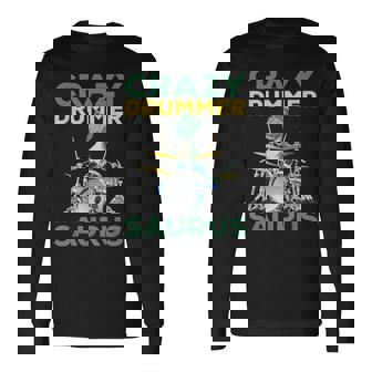 クレイジードラマー ザウルス ドラムプレーヤー ドラム 音楽プレーヤー 恐竜 長袖Tシャツ - Kawaiitshirt
