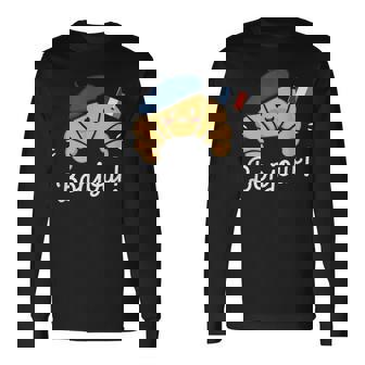 クロワッサン フランス語格言 フランス ベーキング 朝食 面白い 長袖Tシャツ - Kawaiitshirt