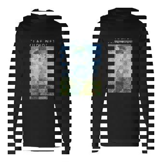 クロード モネ 面白いtシャツ アート 日傘 印象派 絵画 メンズ レディース 面白い 服 美術 油彩画 長袖Tシャツ - Kawaiitshirt