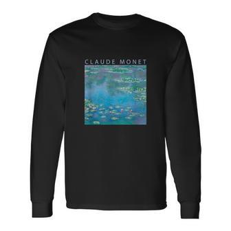 クロード モネ 面白いtシャツ 睡蓮 印象派 絵画 アート メンズ レディース 面白い 服 美術 油彩画 長袖Tシャツ - Kawaiitshirt