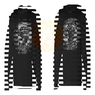 クールなジャーマンショートヘアポインタードッグトライバルアートスタイル 長袖Tシャツ - Kawaiitshirt