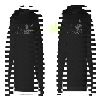 クールなマリファナリーフ ハートビート 面白い スモーキング ウィード ガンジャ ギフト 長袖Tシャツ - Kawaiitshirt