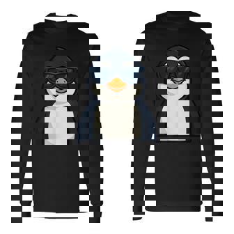 クールサングラス ペンギン 夏 長袖Tシャツ - Kawaiitshirt