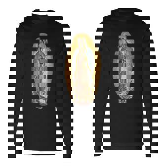 グアダルーペの聖母 マリア イリューション マリアン カトリック 長袖Tシャツ - Kawaiitshirt