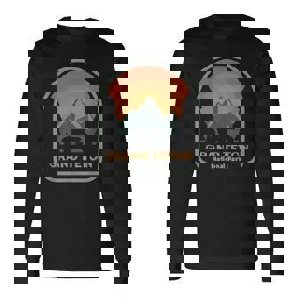 グランドティトン国立公園 レトロサンセット ヴィンテージ 長袖Tシャツ - Kawaiitshirt