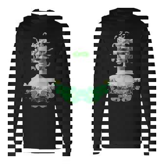 グリーン 聖パトリックデー メデューサ 長袖Tシャツ - Kawaiitshirt