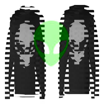 グリーンエイリアンヘッドアパレル 90年代スタイル ファニー エイリアン 長袖Tシャツ - Kawaiitshirt