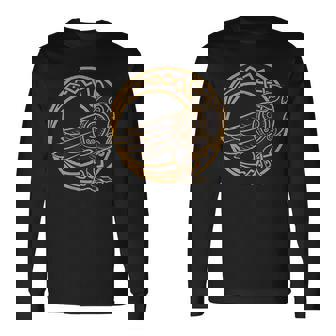 ケルトの月と部族のカラス ウィッカ オカルトシンボル 長袖Tシャツ - Kawaiitshirt