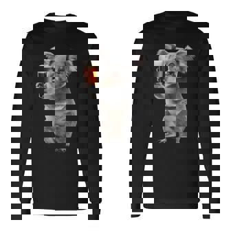 コアラ ビールを飲む リアル 長袖Tシャツ - Kawaiitshirt