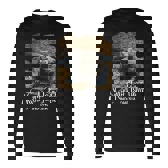 コモド島 インドネシア レトロポスターコモドドラゴン 長袖Tシャツ - Kawaiitshirt