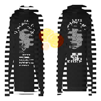 コロッケ 食好き、いつもコロッケを食べる時間だ 長袖Tシャツ - Kawaiitshirt