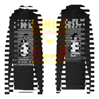 メンズ コンピューター オタク Linux ルートペンギン タックス 言葉 ギフト 長袖Tシャツ - Kawaiitshirt