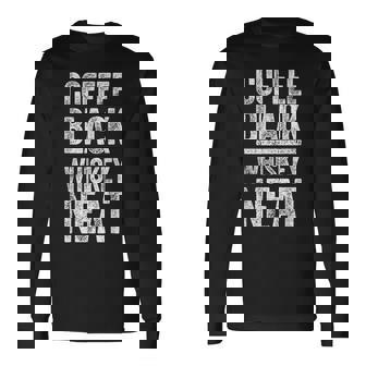 コーヒー ブラック ウイスキー きちんとしたシャツ 面白い バーボン ウイスキー スコッチ 長袖Tシャツ - Kawaiitshirt