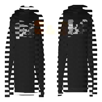 コーヒーとかわいいラッコ 長袖Tシャツ - Kawaiitshirt