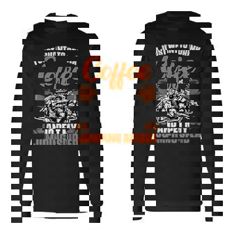 コーヒーを飲んで、面白いハエトリグモを撫でたいだけ 長袖Tシャツ - Kawaiitshirt