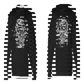 ゴシック 耽美 スケルトン グランジ オカルト Y2k ゴス ハロウィーン 長袖Tシャツ - Kawaiitshirt