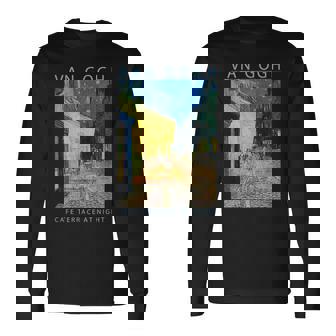 ゴッホ 面白いtシャツ アート 夜のカフェテラス 印象派 絵画 メンズ レディース 面白い 服 美術 油彩画 長袖Tシャツ - Kawaiitshirt