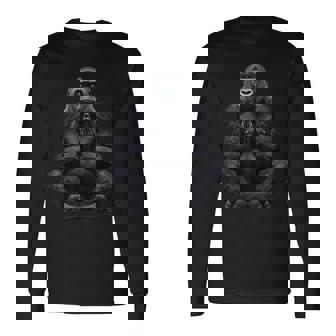 ゴリラヨガ 長袖Tシャツ - Kawaiitshirt