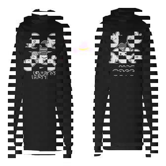 ゴースト！『おばけ 5ファイブ』【ゆるフレンズ】ハロウィンの まほうつかい お化け かわいいキャラクター イラスト 長袖Tシャツ - Kawaiitshirt