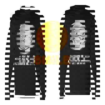 ゴールデン スマイル（フェイク ゴールド風）スマイリー フェイス ニコニコ 笑顔 サングラス 面白い 色 長袖Tシャツ - Kawaiitshirt