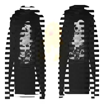 ゴールデンレトリバー ポケットに入った子犬 長袖Tシャツ - Kawaiitshirt