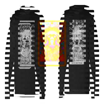 ゴールデンレトリバー 面白いtシャツ 犬 タロット カード メンズ 子供 おもしろ 服 グッズ ネタ わんこ 長袖Tシャツ - Kawaiitshirt