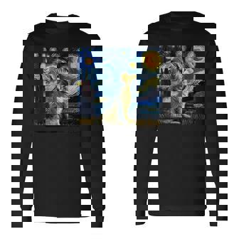 ゴールデンレトリバー 面白いtシャツ 犬 星月夜 イヌ かわいい メンズ おもしろ 服 グッズ ネタ わんこ 長袖Tシャツ - Kawaiitshirt