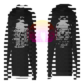 ゴールドコースト クイーンズランド州 オーストラリア サーフィン ギフト ヤシの木 スポーツ お土産 長袖Tシャツ - Kawaiitshirt