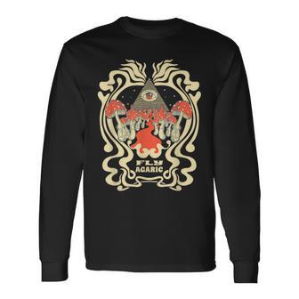 サイケデリック キノコ フライ 寒天 レイビング フェスティバル パーティー 行楽 長袖Tシャツ - Kawaiitshirt