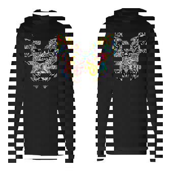 サイケデリック 蝶 神聖な曼荼羅デザイン チャクラ ラブアート 長袖Tシャツ - Kawaiitshirt