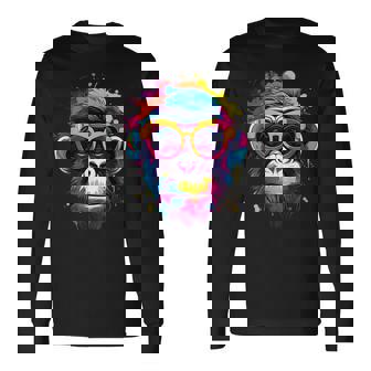 サイケデリック・エイプ、オタク、エイプ 長袖Tシャツ - Kawaiitshirt