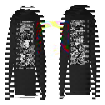 サイケデリック・ラーメン・アニメ・ガール マンガ・インスタント・ヌードル・ガール 長袖Tシャツ - Kawaiitshirt