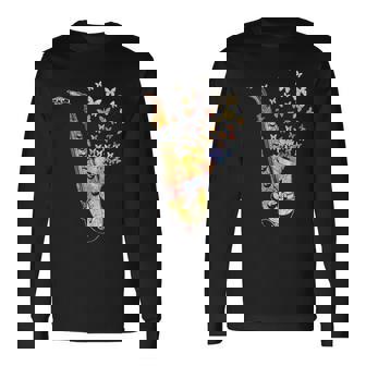 サクソフォニスト コロラド 蝶 音符 ジャズサックス 長袖Tシャツ - Kawaiitshirt