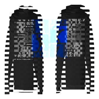 サクソフォーン奏者ジャズミュージシャンブルーミュージック 長袖Tシャツ - Kawaiitshirt