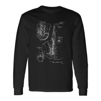 サックス アルトサックス 特許スタイル クール サクソフォニスト 長袖Tシャツ - Kawaiitshirt