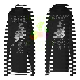 サボテン植物 面白いことわざデザイン サボテン ギフトアイデア 長袖Tシャツ - Kawaiitshirt