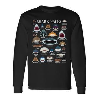 サメの種類 面白いサメの顔 サメの恋人 キッズ 先生 長袖Tシャツ - Kawaiitshirt