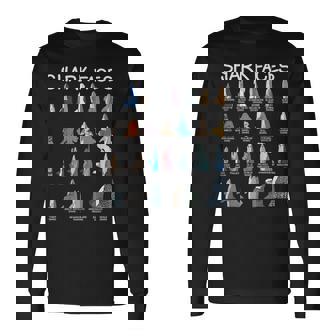 サメの顔タイプ 捕食者 面白いサメ 魚 サメ 長袖Tシャツ - Kawaiitshirt