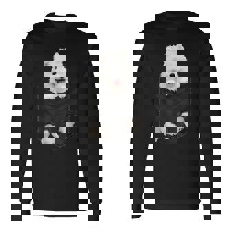 サモエド犬愛好家のためのポケットの中の面白いサモエド 長袖Tシャツ - Kawaiitshirt