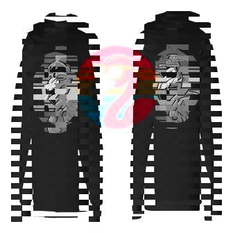 サングラス ヴィンテージ フラミンゴ 70年代 80年代 90年代 面白い フラミンゴ 長袖Tシャツ - Kawaiitshirt