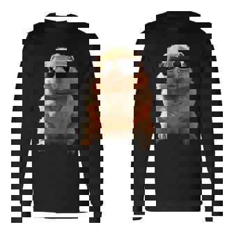 サングラスをかけたウォンバット オーストラリア かわいい ウォンバット 長袖Tシャツ - Kawaiitshirt