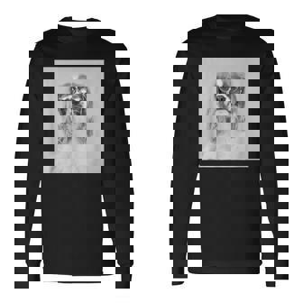 サングラスをかけたキャバリア 長袖Tシャツ - Kawaiitshirt