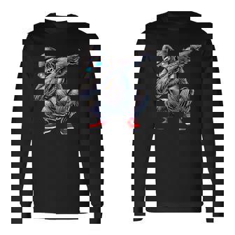 サングラスをかけたダブダンスのゴリラ猿 長袖Tシャツ - Kawaiitshirt