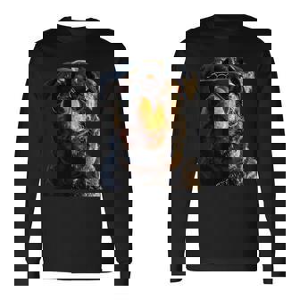 サングラスをかけたロットワイラー 愛犬自慢のロットワイラー 長袖Tシャツ - Kawaiitshirt