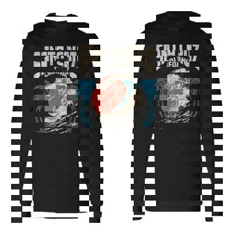 サンタクルーズ カリフォルニア サーフィン スケルトンデザイン サーファー向け 長袖Tシャツ - Kawaiitshirt