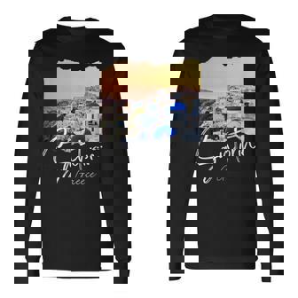 サントリーニ ギリシャ絵画 サントリーニ 長袖Tシャツ - Kawaiitshirt