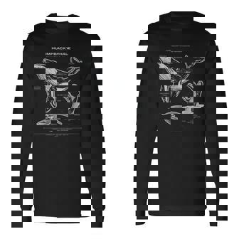 ザトウクジラの解剖学アパレルクジラ航海 長袖Tシャツ - Kawaiitshirt